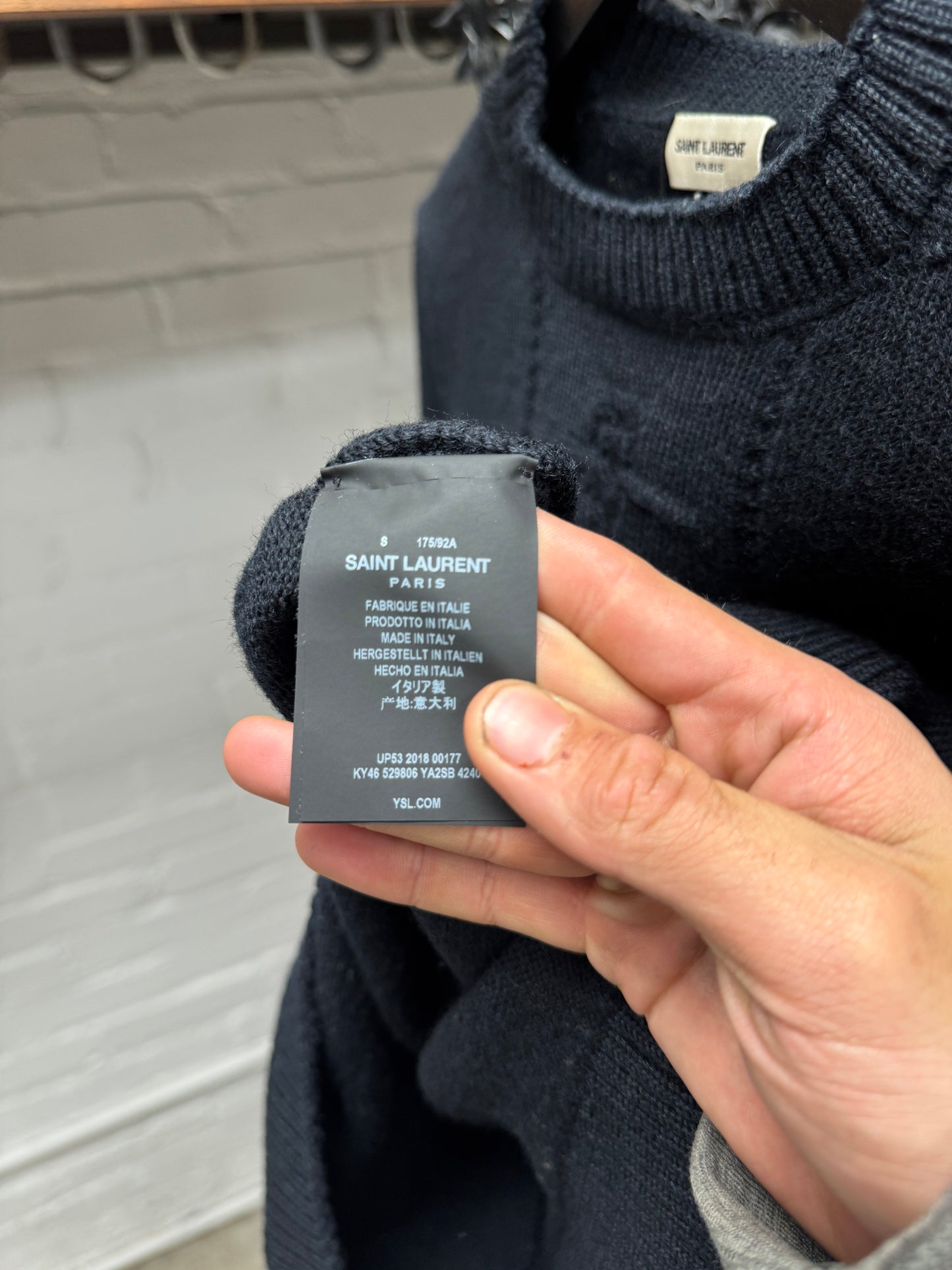 2018 Saint Laurent ‘Anchor’ Sailing Motif Wool Knit Sweater