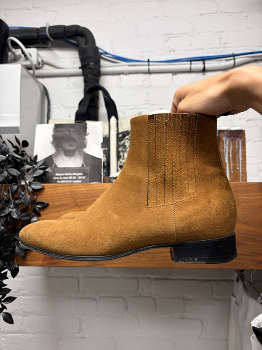 2010s Balenciaga Brown Suede ‘Chelsea’ Pointed Toe Boots