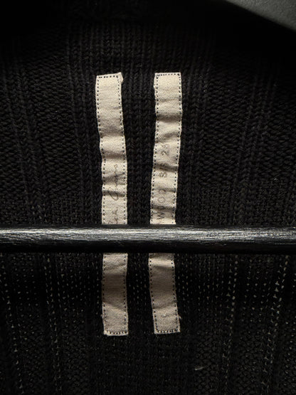 SS2026 Rick Owens ‘Hollywood’ Geometric Ribbed Black Cotton Sweater