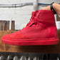 Balenciaga ‘Cote’ Pleated Red Leather High Top Sneakers