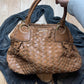 Miu Miu Brown Leather Basket Weave Top Handle/Shoulder Bag