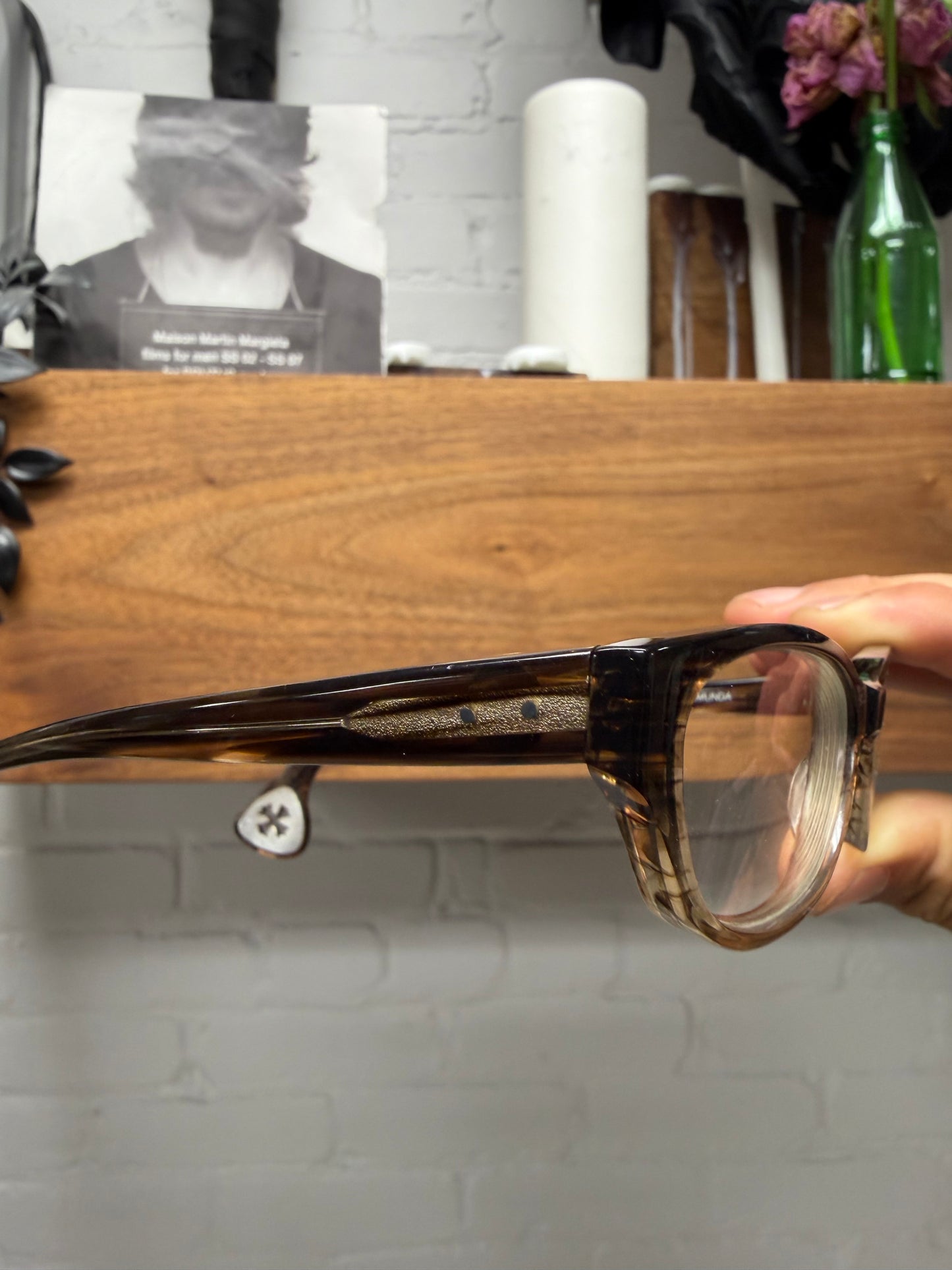 Chrome Hearts ‘Humunda’ Brown Tortoiseshell/ .925 Silver ‘Fleur de Lis’ Rounded Cat Eye Glasses