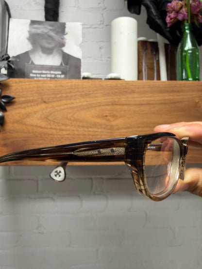 Chrome Hearts ‘Humunda’ Brown Tortoiseshell/ .925 Silver ‘Fleur de Lis’ Rounded Cat Eye Glasses