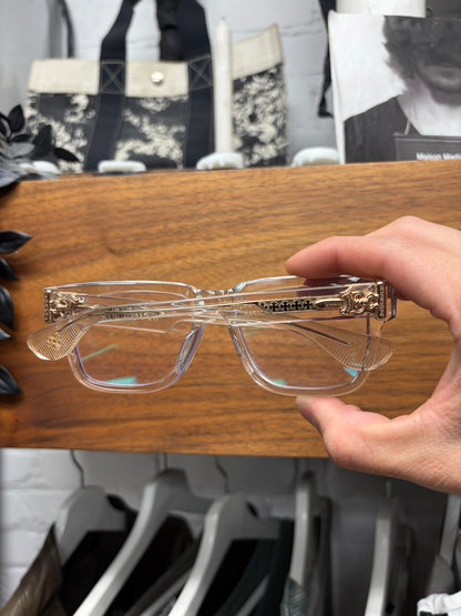 Chrome Hearts ‘Box Officer’ 18k Gold/Clear Frame Glasses