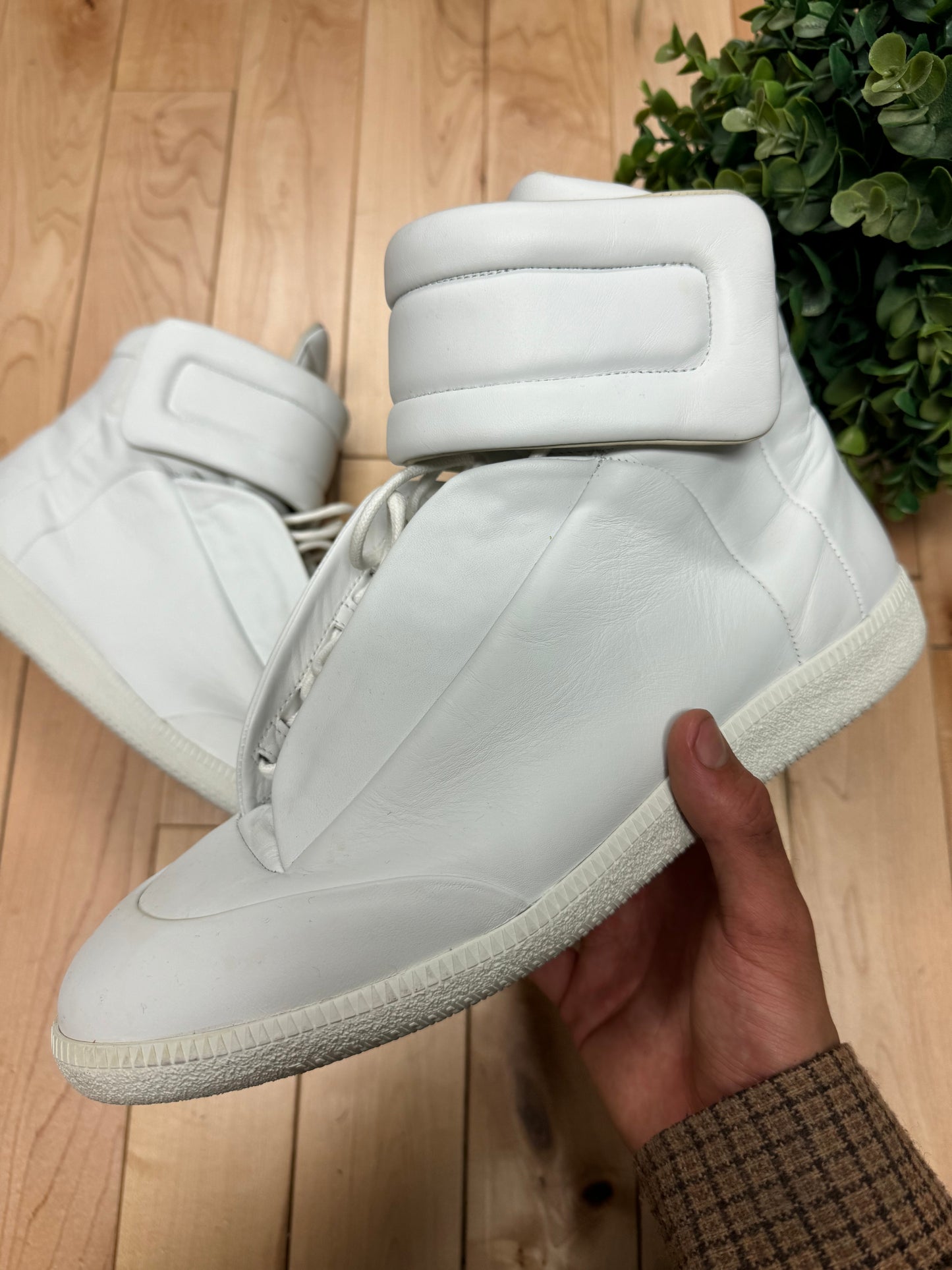 Maison Margiela ‘Future’ White Leather High Top Sneakers