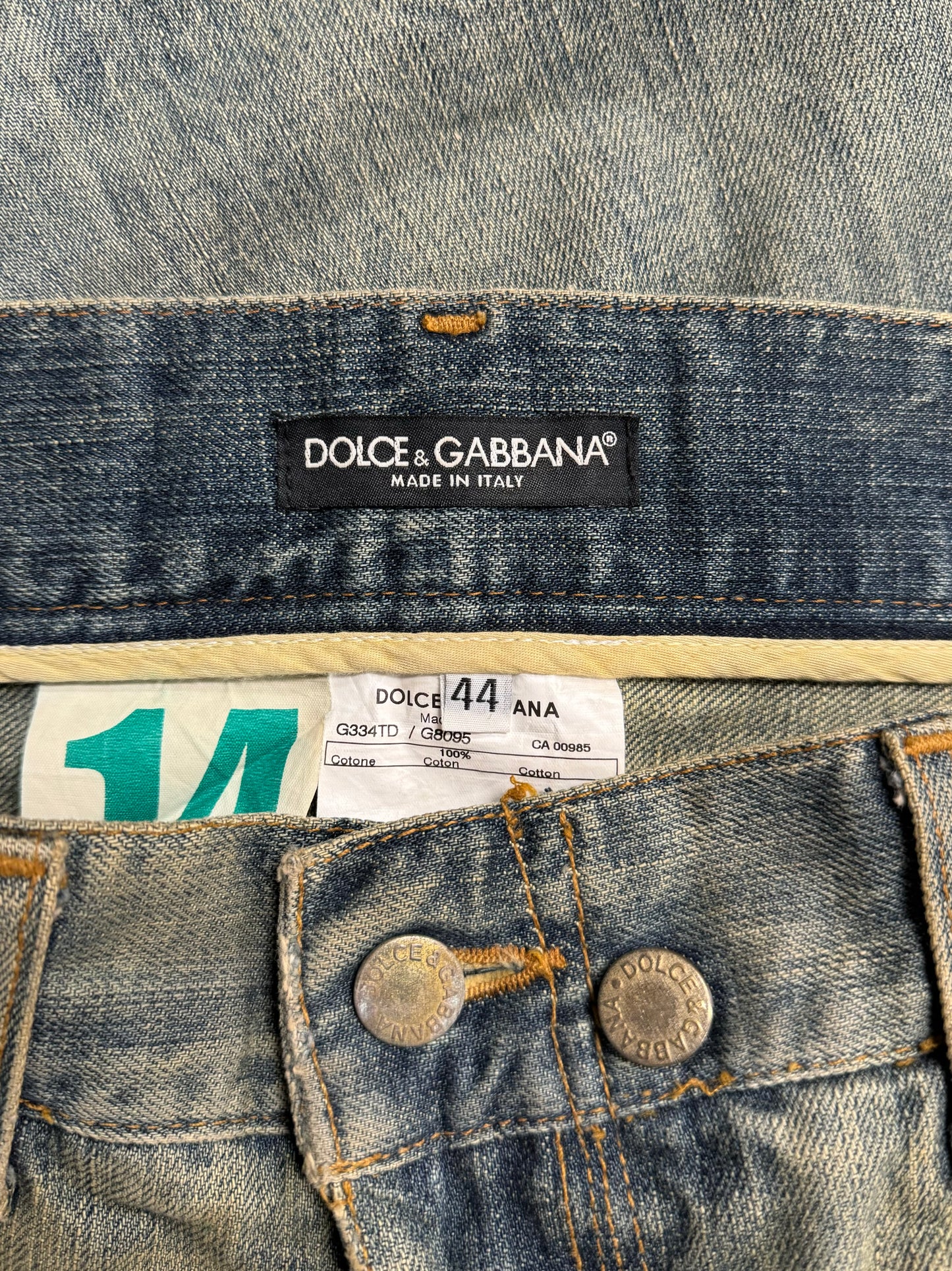 Dolce & Gabbana Dirt Wash Blue Bootcut Denim