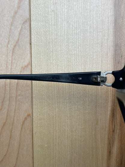 Ferragamo Black/Silver Horsebit Logo Prescription Frames