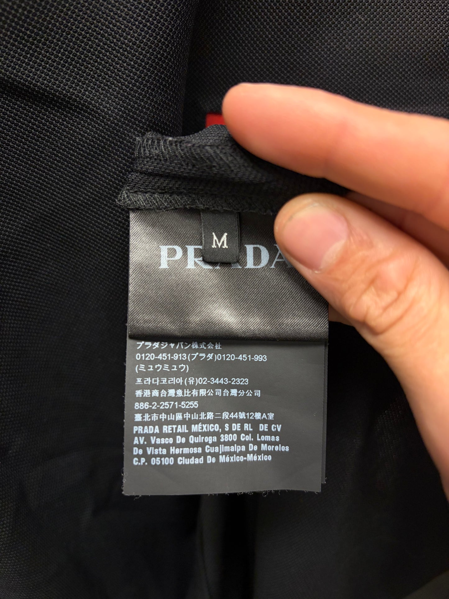 Prada Sport Black Linea Rossa ‘Tape Seam’ T-Shirt