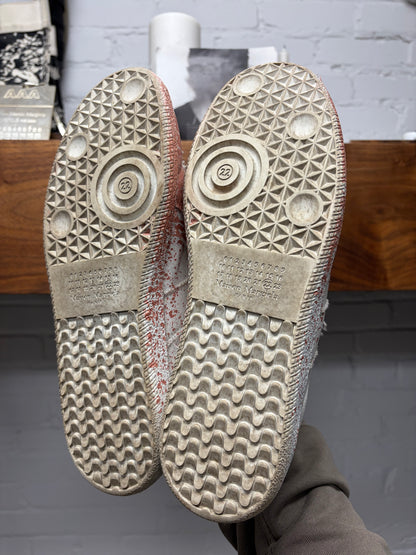 Maison Margiela Paint Splatter White/Red Low Top Sneakers