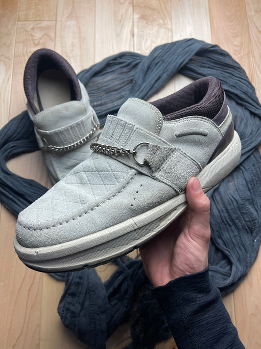 SS2003 Visvim ‘Cotote’ Grey Suede Chain Link Moccasin Sneakers