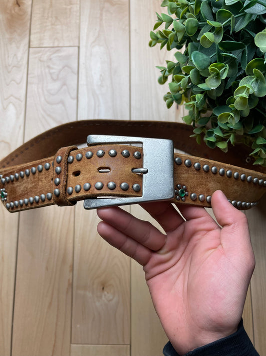 Tornado Mart Gemstone Studded Western Buckle Belt