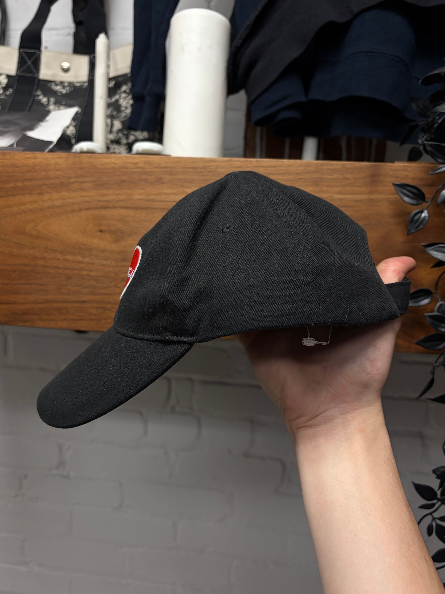 SS2020 Balenciaga ‘Mastercard’ Embroidered Logo Black Strap Back Hat