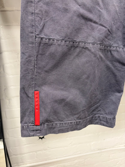 Vintage Prada Sport Over the Knee Length ‘Plum’ Faded Cotton Shorts