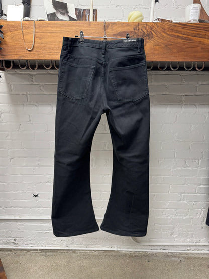 Balenciaga Black Relaxed Bootcut/Flared Leg Denim