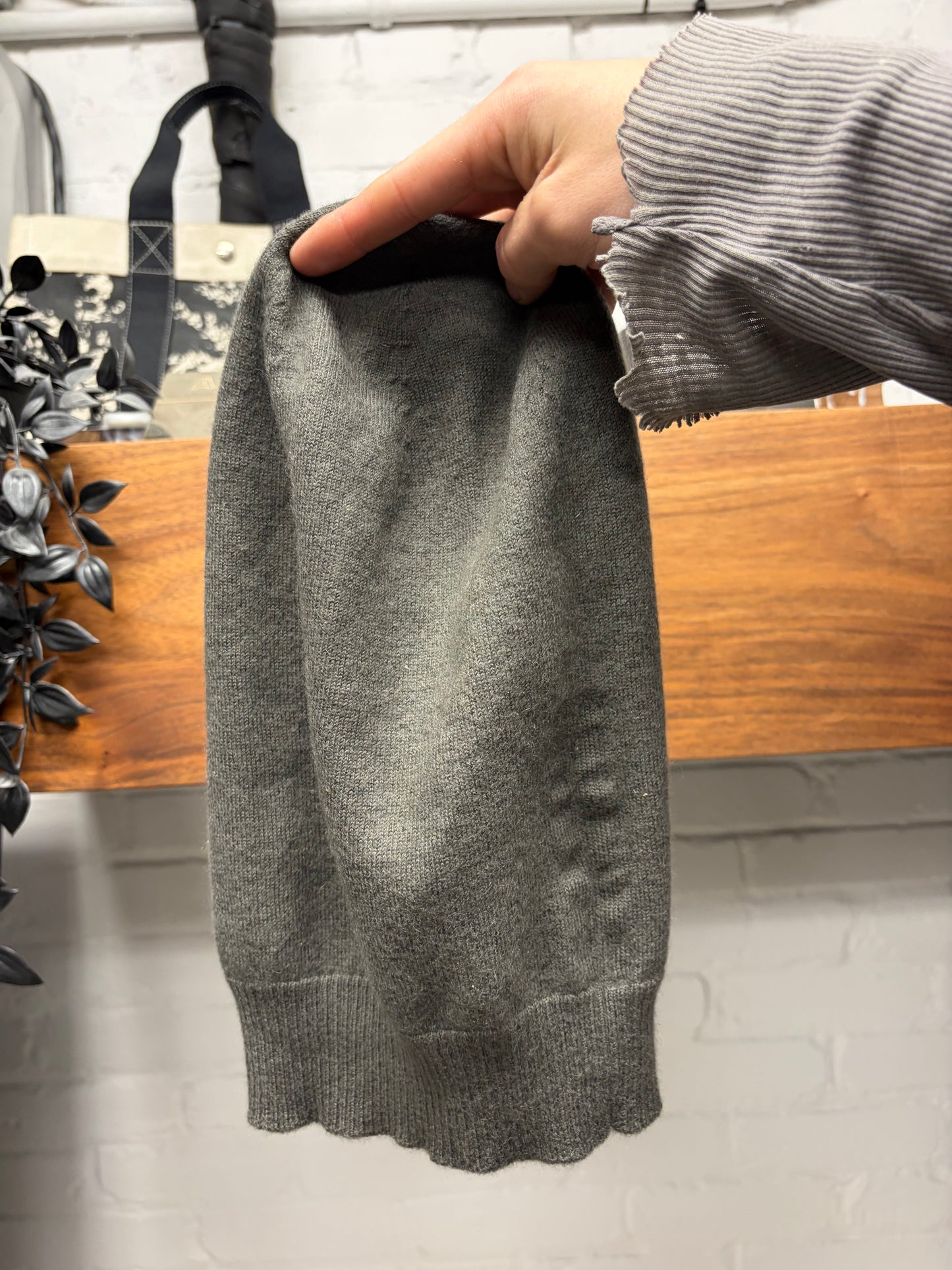 AW2018 Rick Owens ‘Sisyphus’ Dark Dust Ribbed Cashmere Beanie