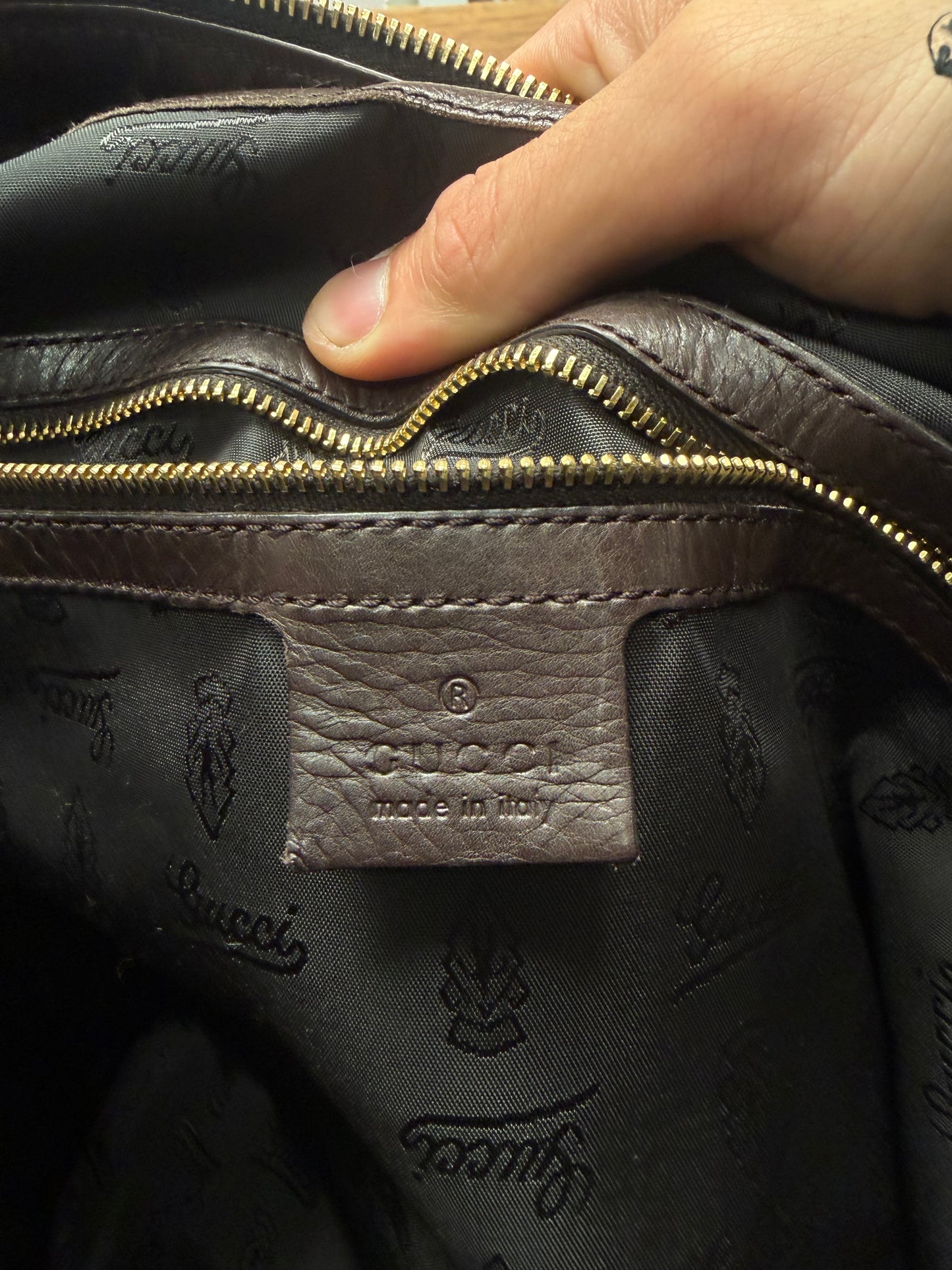Gucci by Frida Giannini ‘Hysteria’ Brown/Gold Genuine Python Leather Jumbo Shoulder Bag