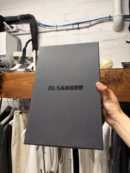 Jil Sander Crossover Strap Black Leather Sandals