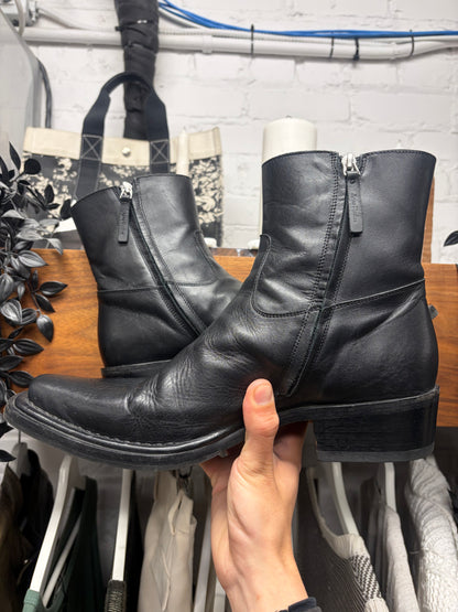 Acne Studios ‘Bruno’ Pointed Toe Black Leather Ankle Boots