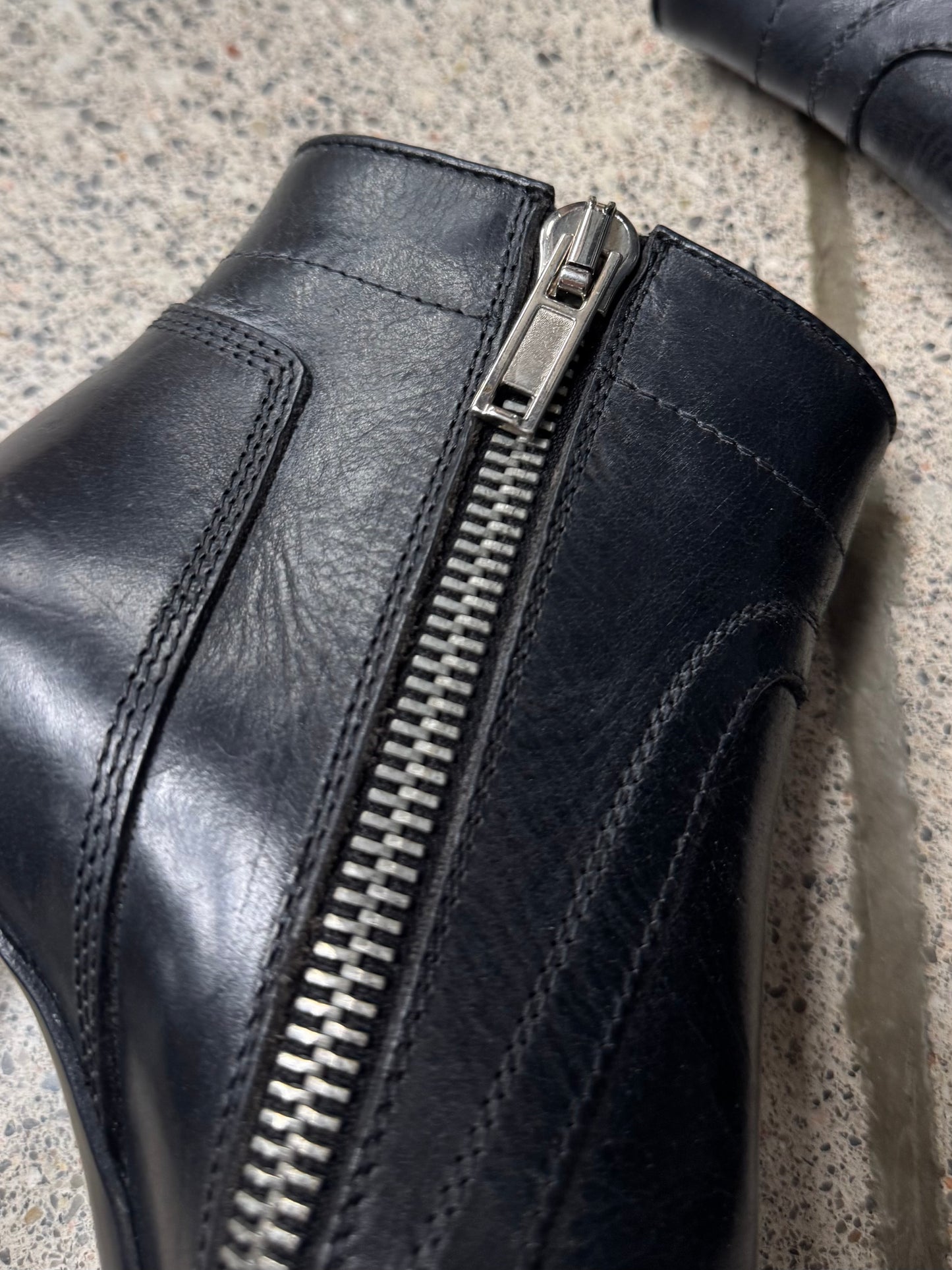 Rick Owens Black Patent Leather Stiletto Heels