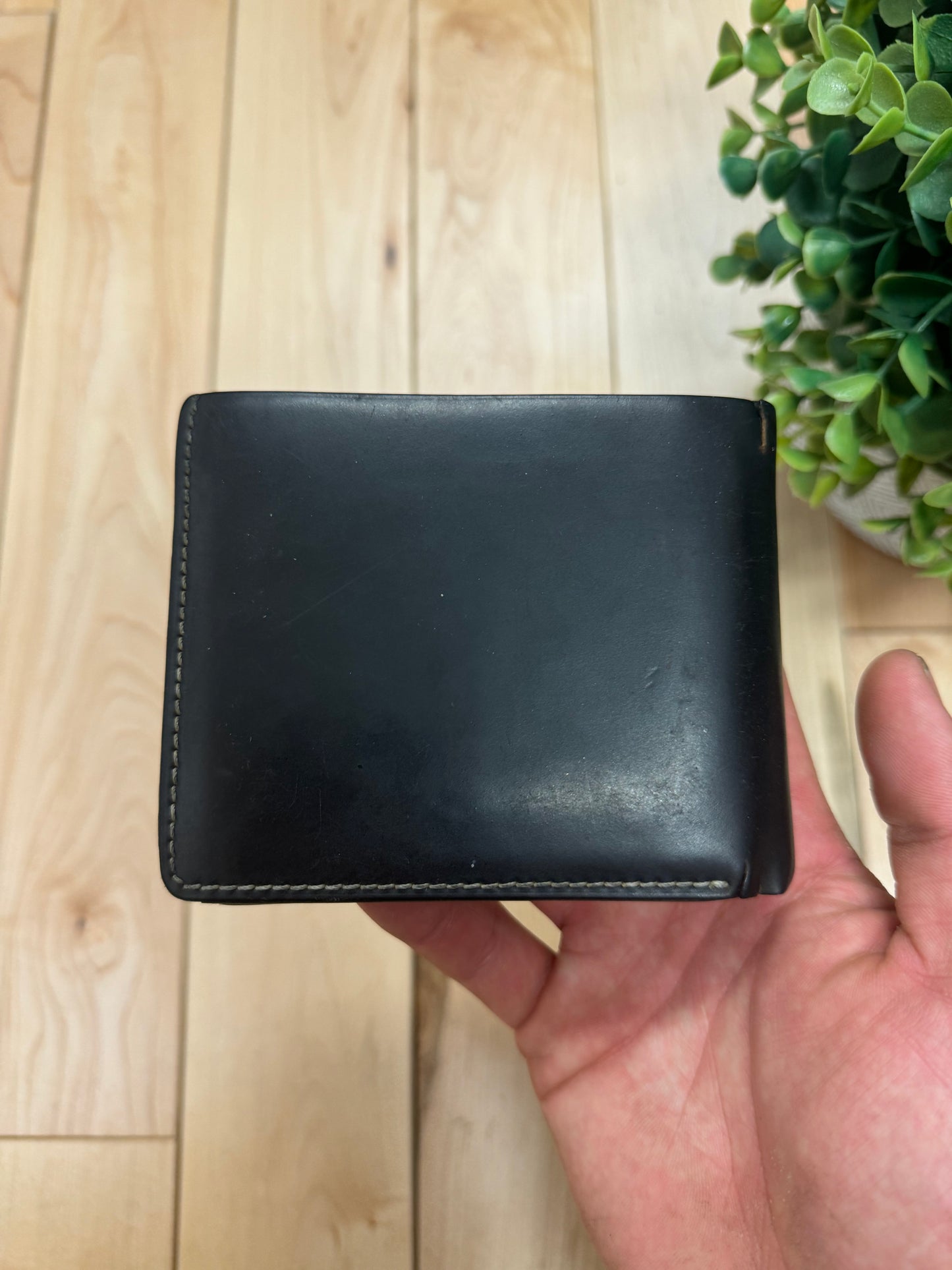 Issey Miyake Black Leather Bifold Wallet