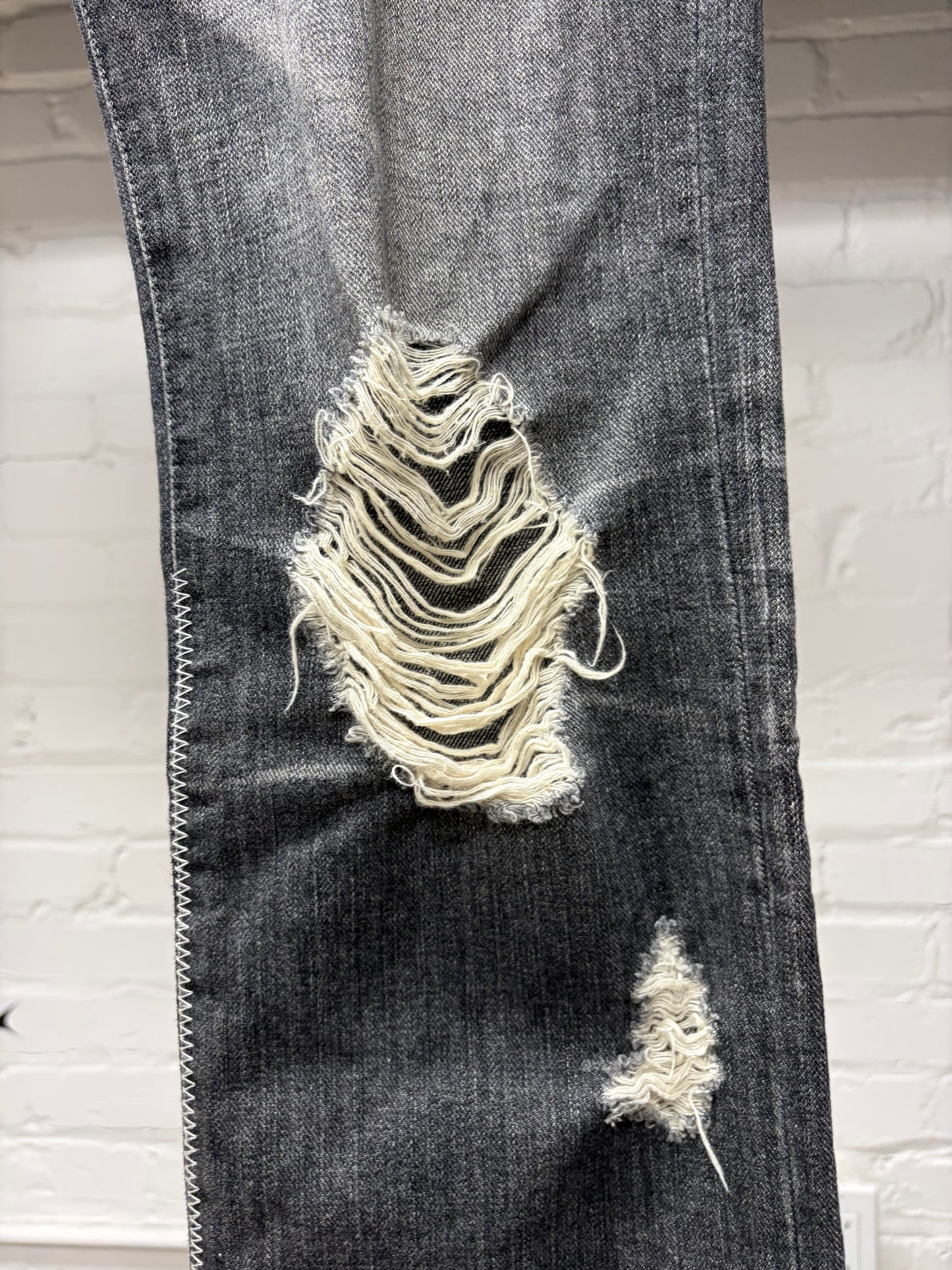 AW2004 Number (N)ine ‘Give Peace a Chance’ Flared Leg Grey Denim