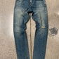 2015 Saint Laurent by Hedi Slimane ‘D02’ Distressed Blue Skinny Denim