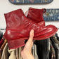 Guidi ‘PL1’ Red Leather Front Zip Boots