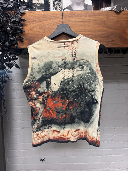 Vintage Jean Paul Gaultier ‘Japanese Art’ Mesh Tank Top