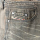 2000s Diesel Low Rise Dirt Wash Brown Flared Denim