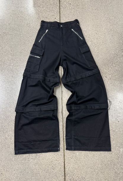 Vetements ‘Detachable’ Zip Layered Wide Leg Cargo Pants