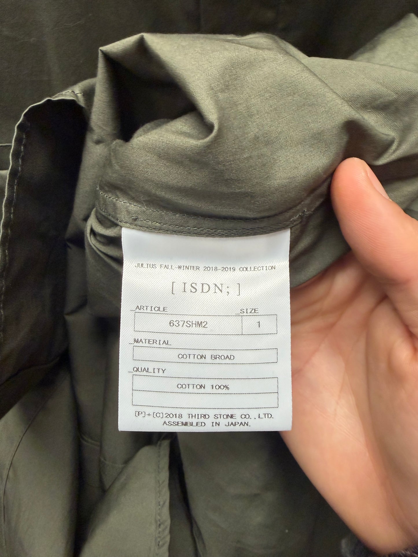 AW2018 Julius Military Inspired Cotton Work-Shirt