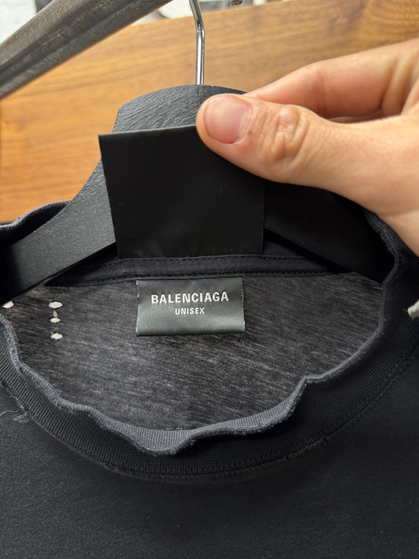 SS2023 Balenciaga ‘Free Styling Tips’ Distressed Black Long Sleeve Shirt