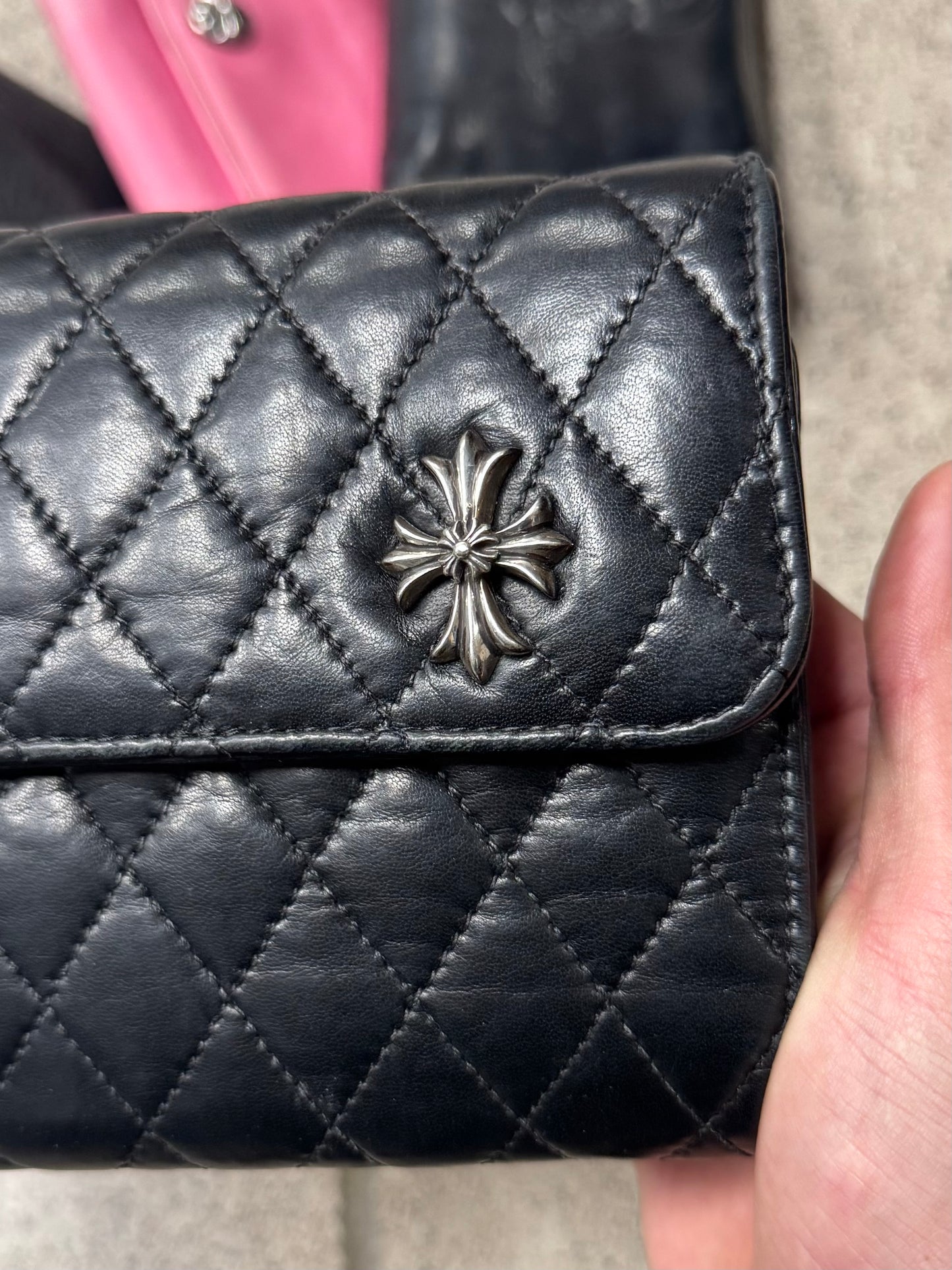 Chrome Hearts ‘Wave4’ Quilted Lambskin Leather Clutch Wallet