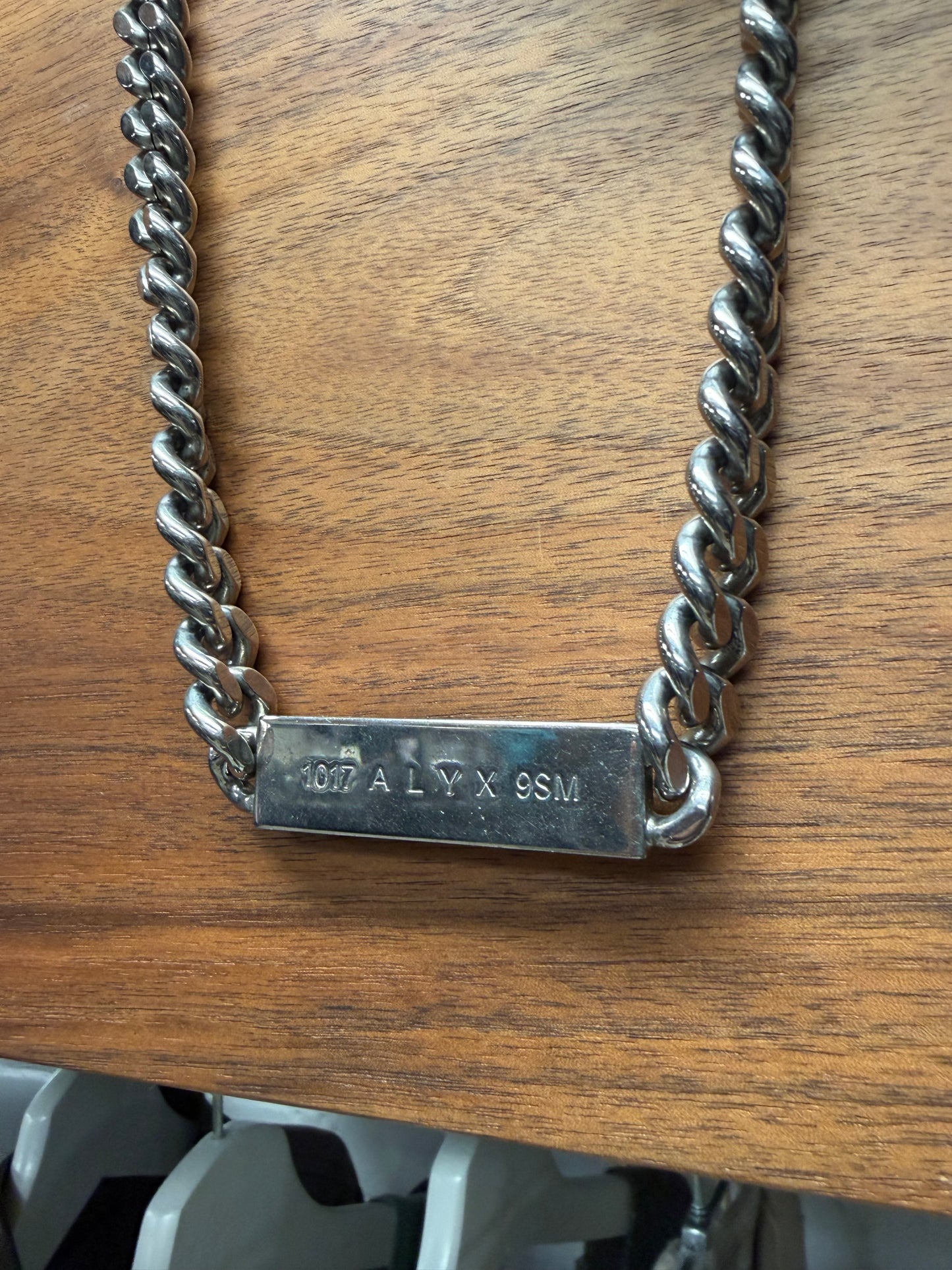 1017 Alyx 9SM ‘Engraved ID’ Silver Tone Necklace