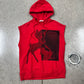 2017 Givenchy ‘Bambi’ Red Cutoff Pullover Hoodie