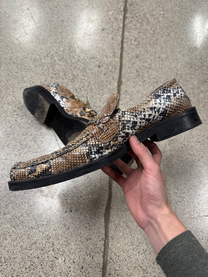Martine Rose ‘Snakeskin’ Square Toe Leather Loafers