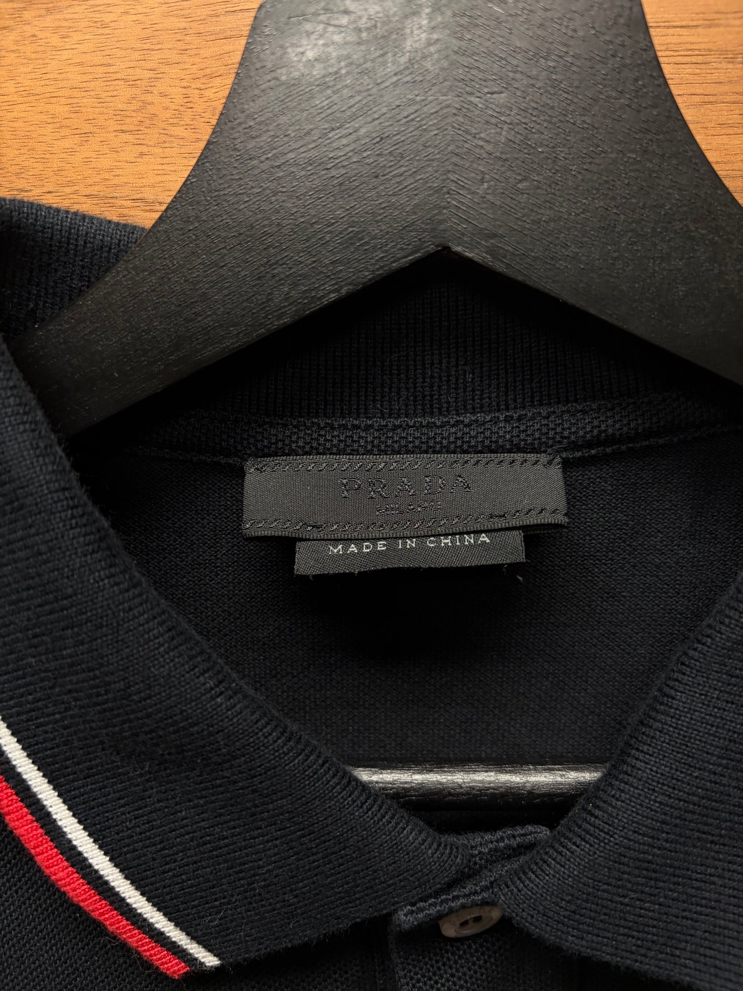 Prada Black/Red ‘Sport Logo’ Cotton Polo