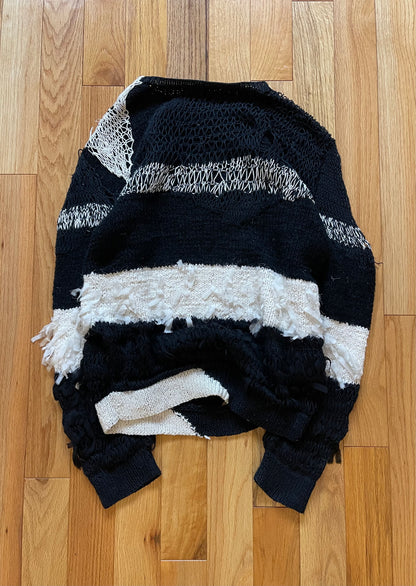 Ann Demeulemeester Loose Gauge Ribbon Striped Sweater