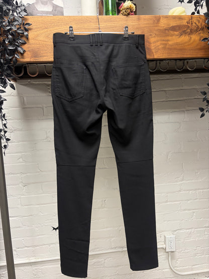 Balmain Lightweight Black Rayon Biker Knee Skinny Trousers
