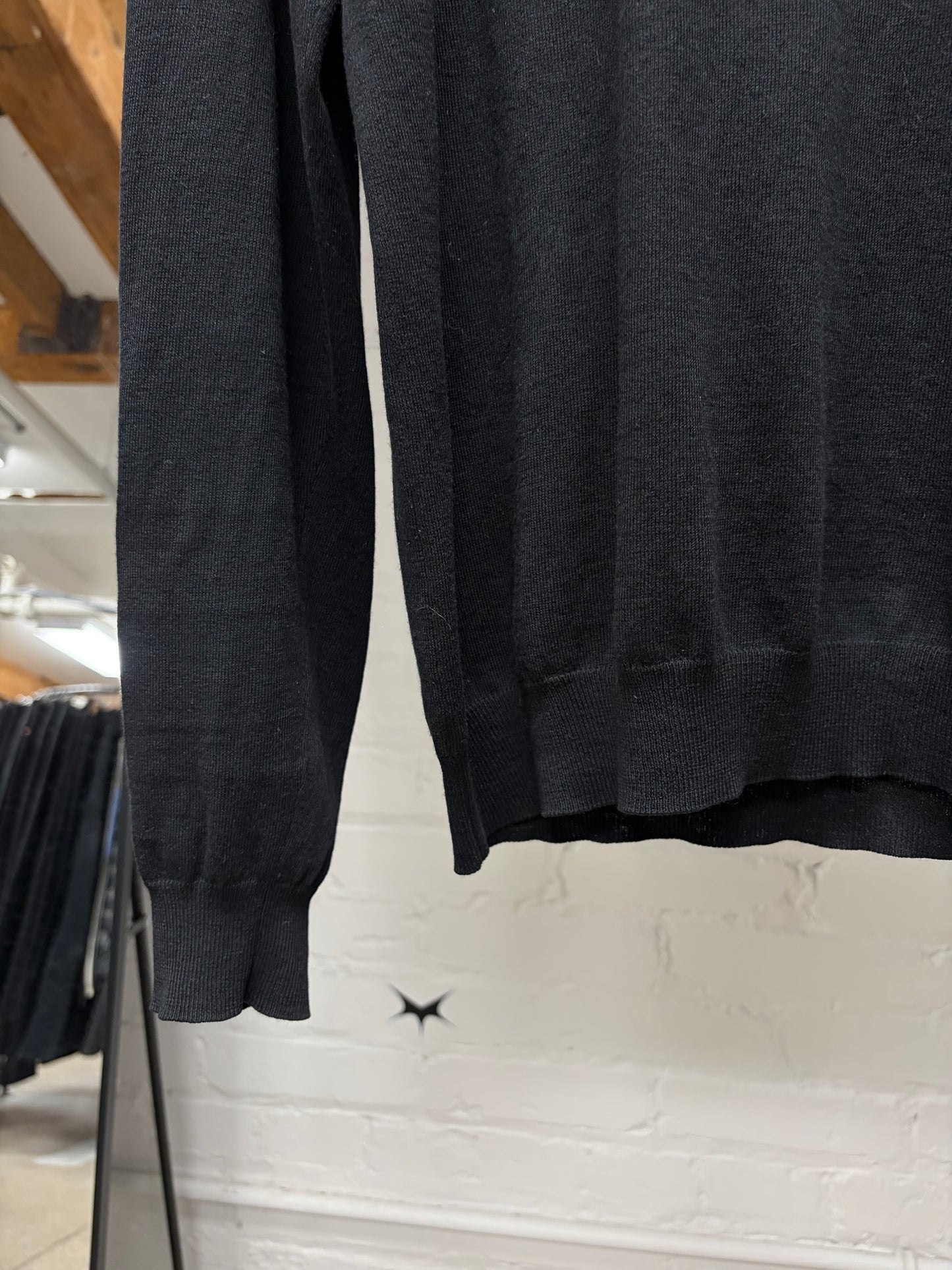 Prada Black Wool Knit Roll Neck Sweater