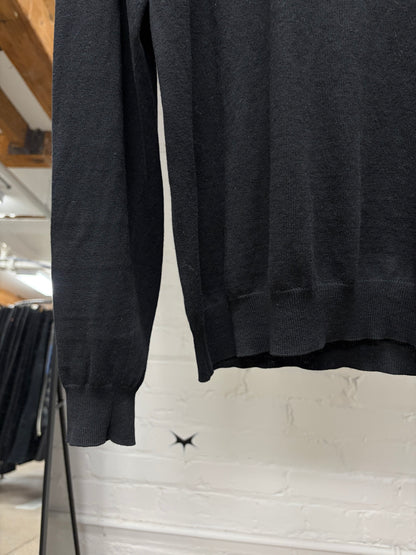 Prada Black Wool Knit Roll Neck Sweater