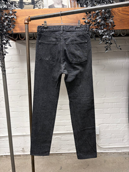 Saint Laurent Distressed ‘Pocket Logo’ D14 Washed Black Skinny Jeans