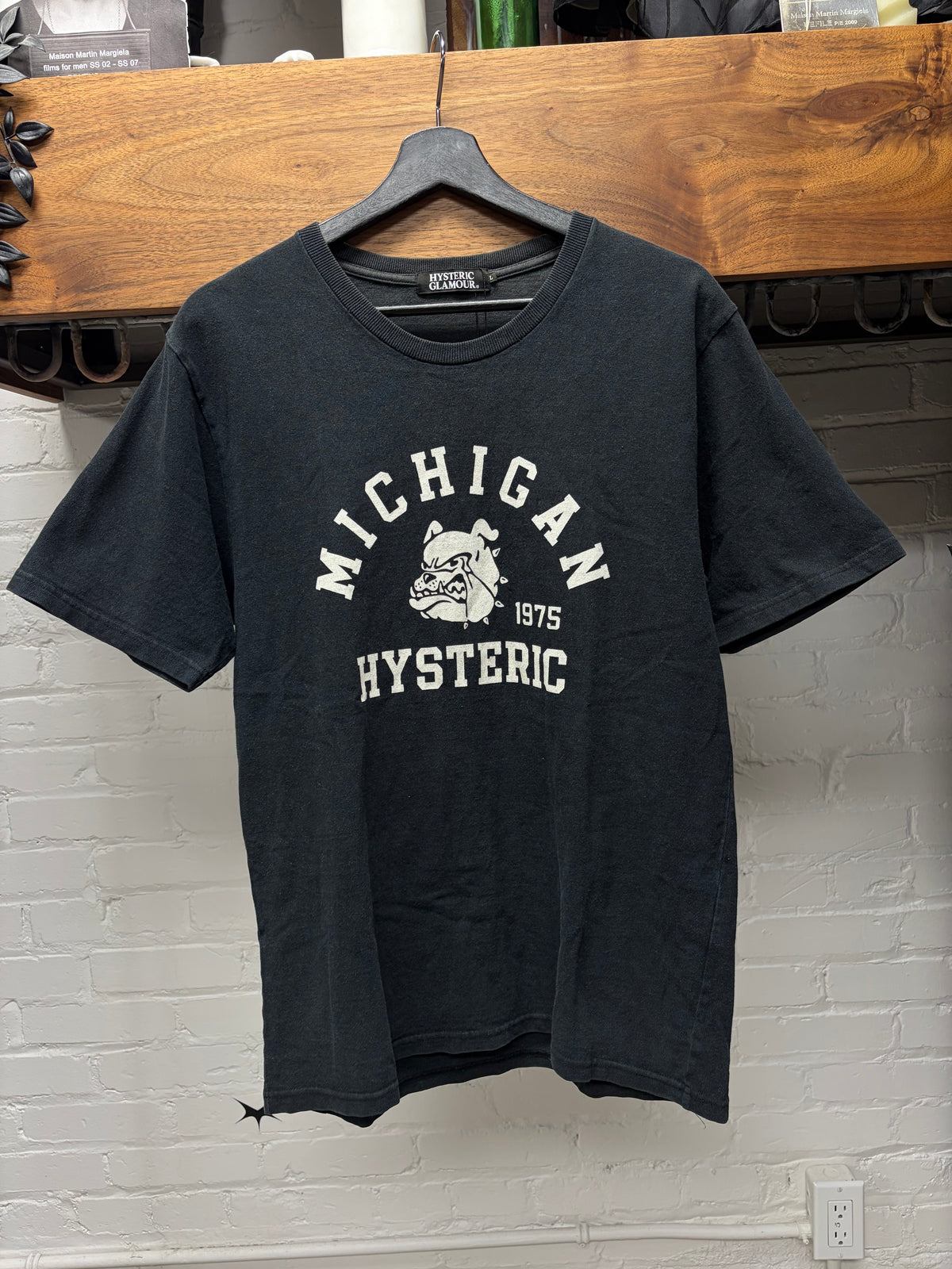 Hysteric Glamour ‘Michigan Bulldogs’ Black Collegiate Graphic T-Shirt