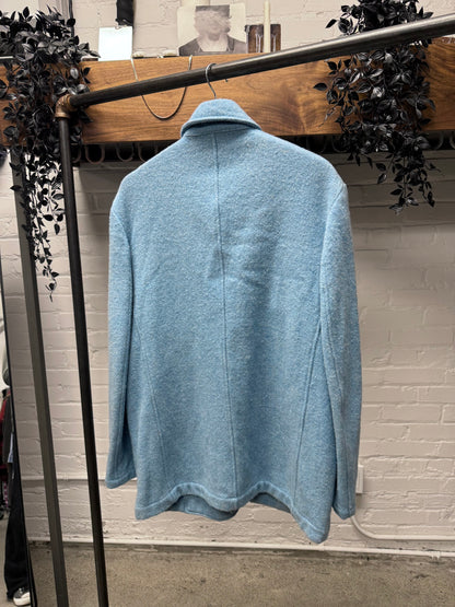 Vintage 90s Yohji Yamamoto Pour Homme Mainline ‘Baby Blue’ Wool Coat