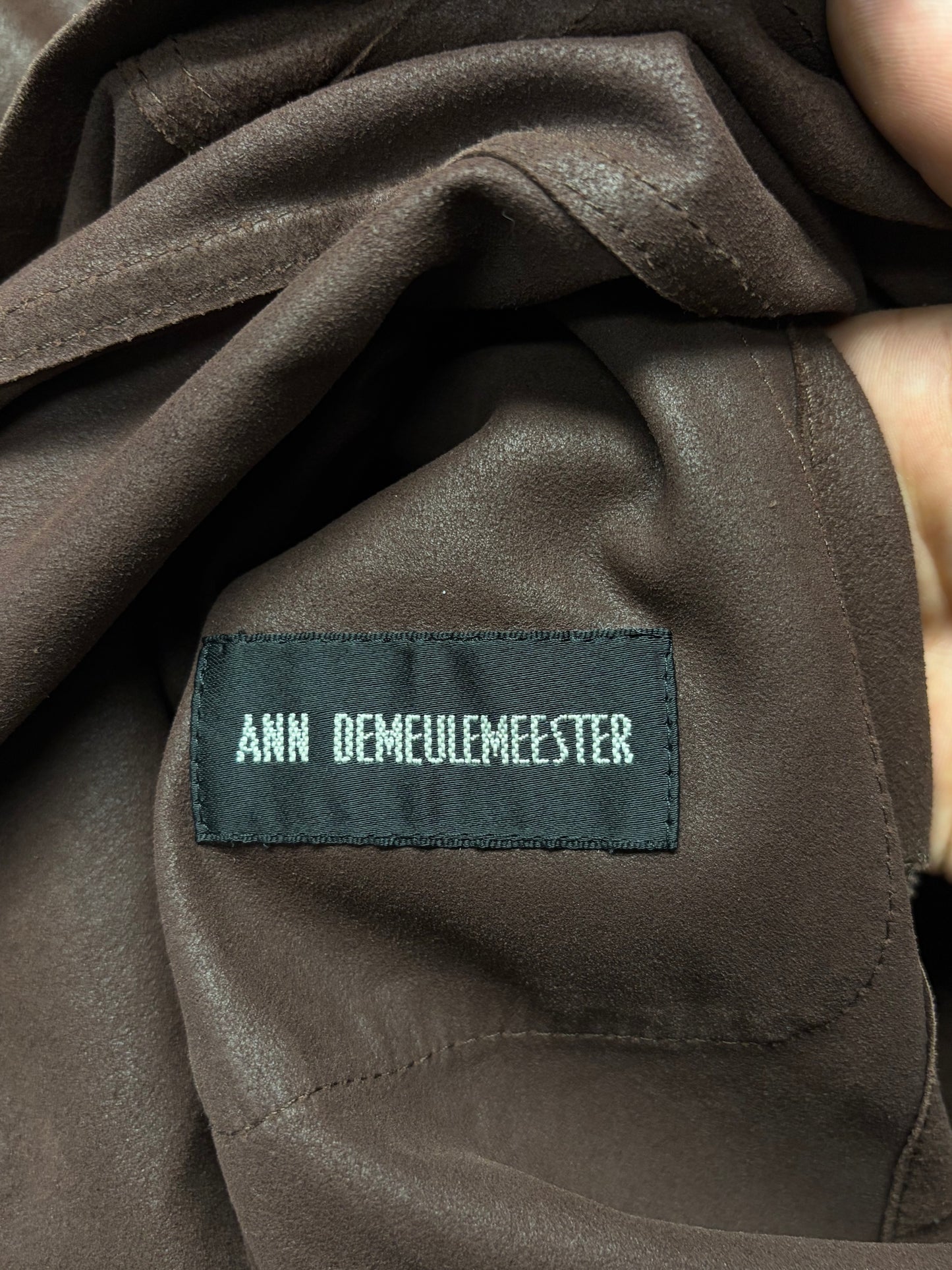 Vintage 90s Ann Demeulemeester Faded Brown Mens Leather Blazer