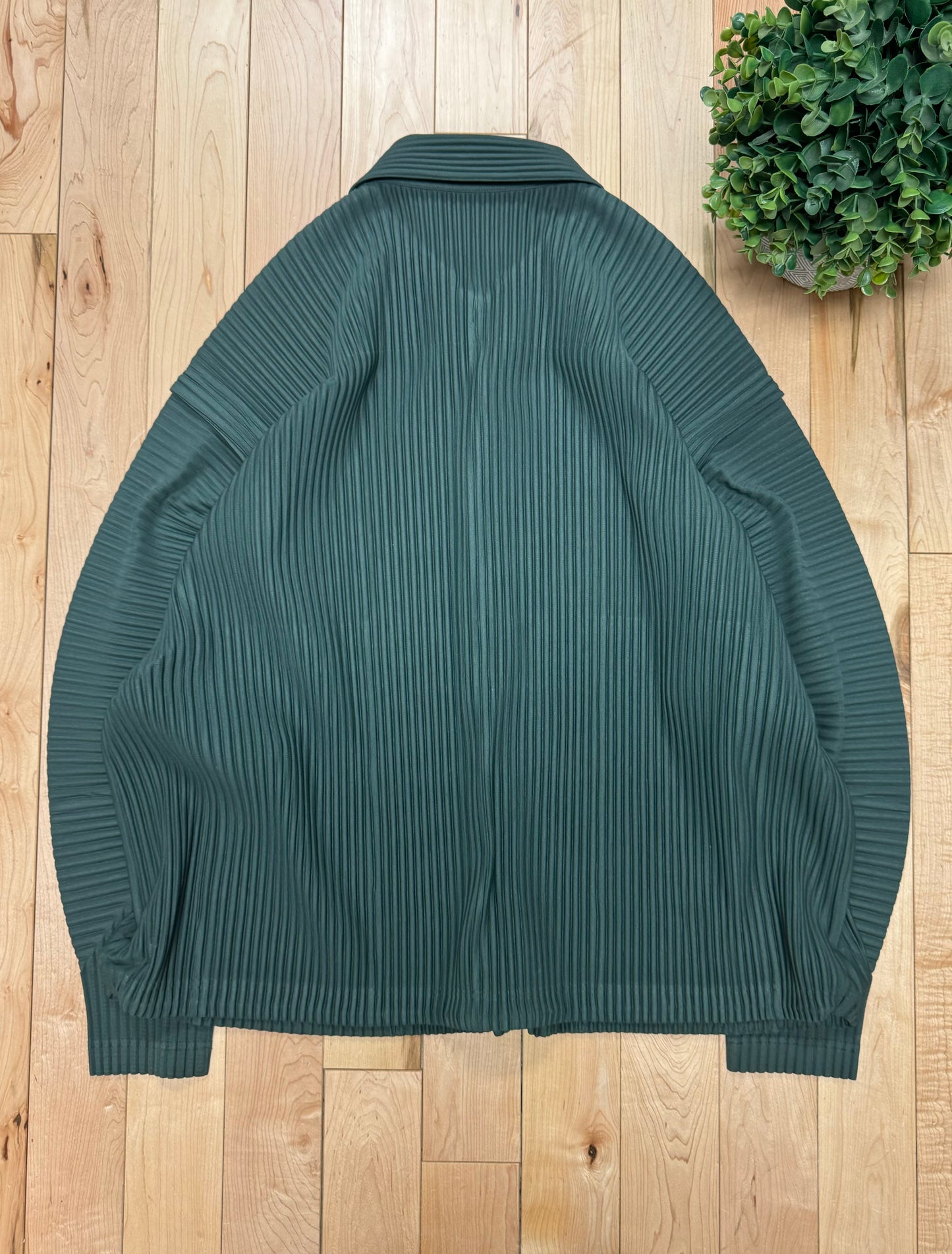 Issey Miyake ‘Homme Plisse’ Pleated Green Work Jacket