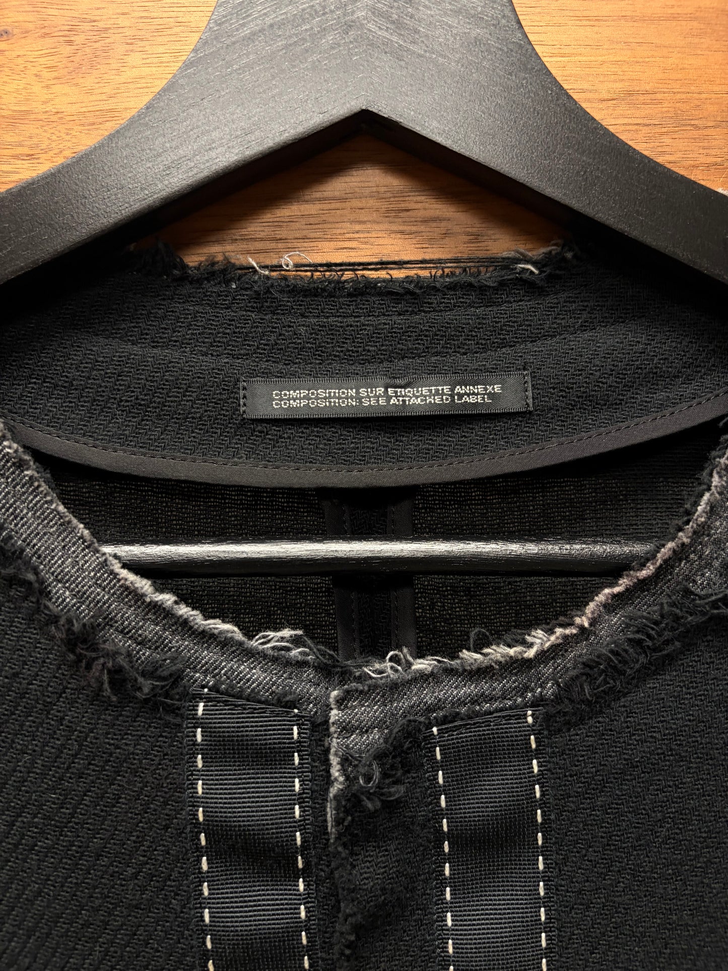 Yohji Yamamoto Baseball Sleeve ‘Hook & Eye Closure’ Linen Shirt
