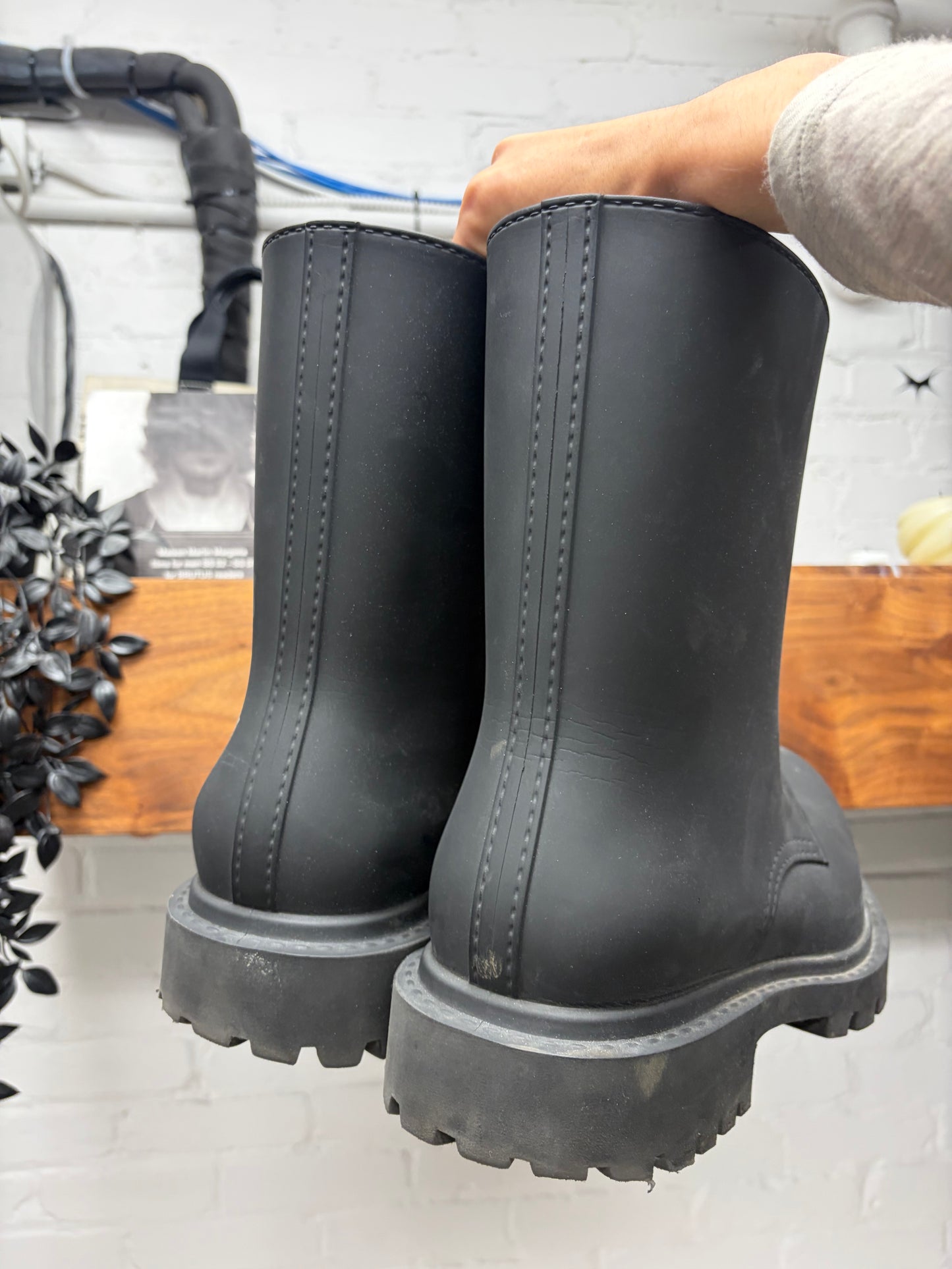 Balenciaga ‘Steroid’ Lace Up Black Oversized Combat Boots