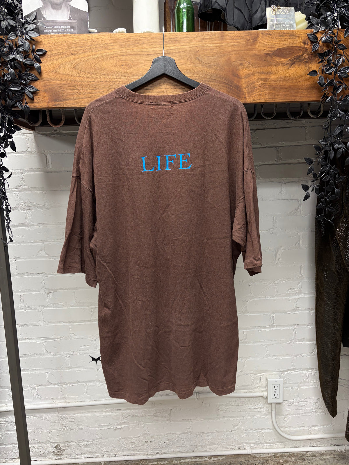 SS2020 Undercover ‘Gas Mask’ Brown/Blue Oversized Graphic T-Shirt