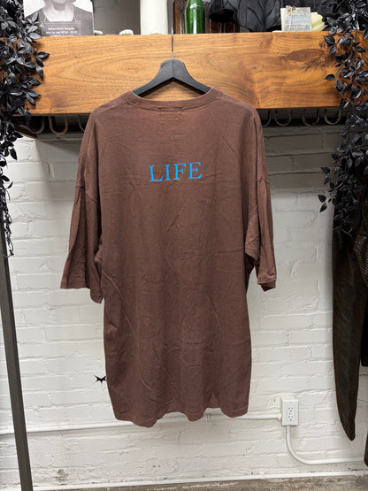 SS2020 Undercover ‘Gas Mask’ Brown/Blue Oversized Graphic T-Shirt